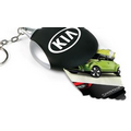 Black And Silver Side Key Chain W/Opper Fiber  1-Color Cloth